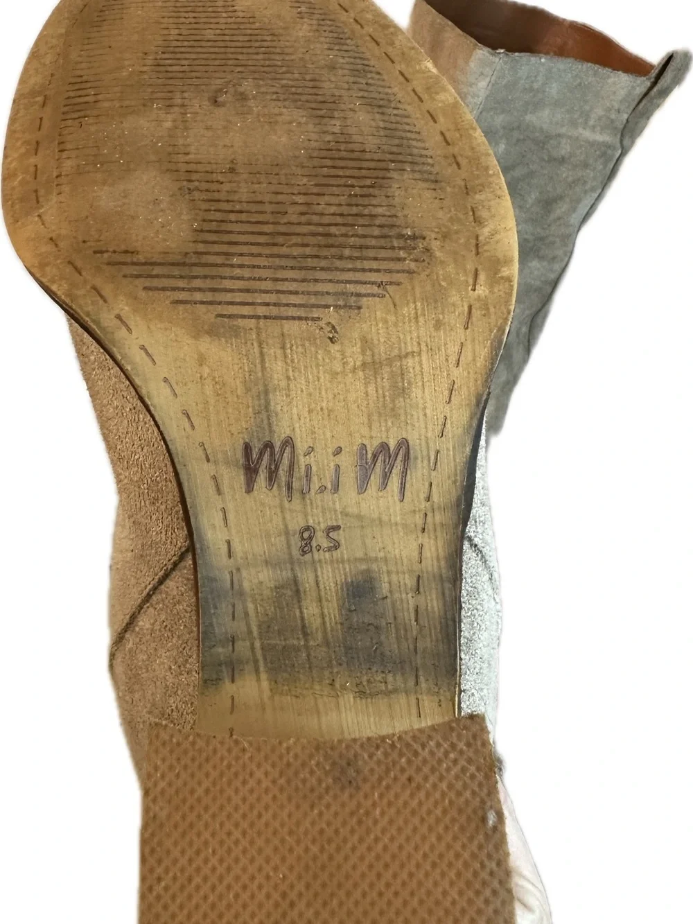 Mi.iM Women's Tall Suede Block Heel Boots - Taupe